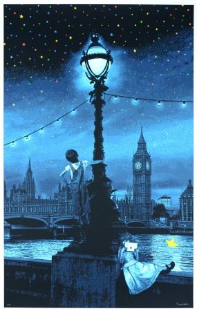 Сериграфия Roamcouch - When you wish upon a star - London (blue edition)