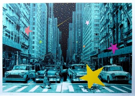 Сериграфия Roamcouch - When you wish upon a star NYC (green edition)