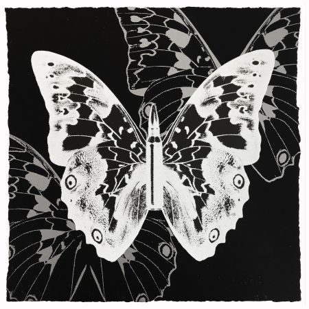 Сериграфия Robierb - White Butterfly on Black