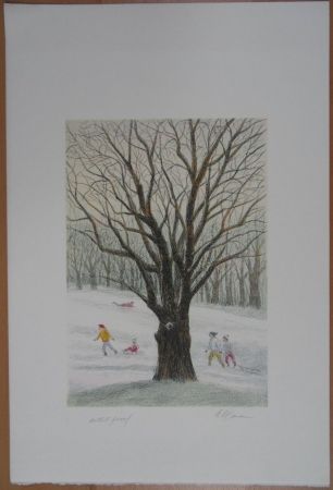 Литография Altman - Winter in the Park