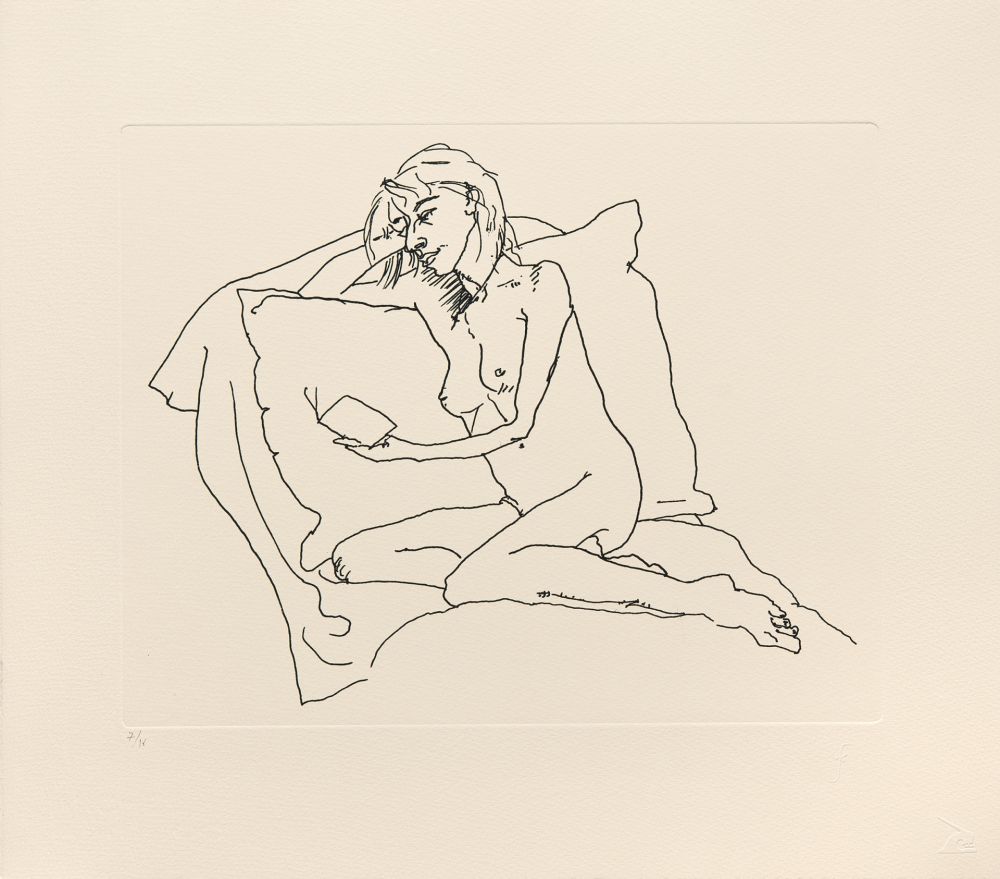 Гравюра Flanagan - Woman reading