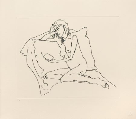 Гравюра Flanagan - Woman reading