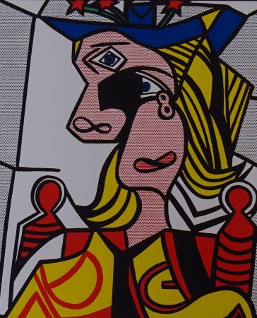 Сериграфия Lichtenstein - Woman with flowered hat