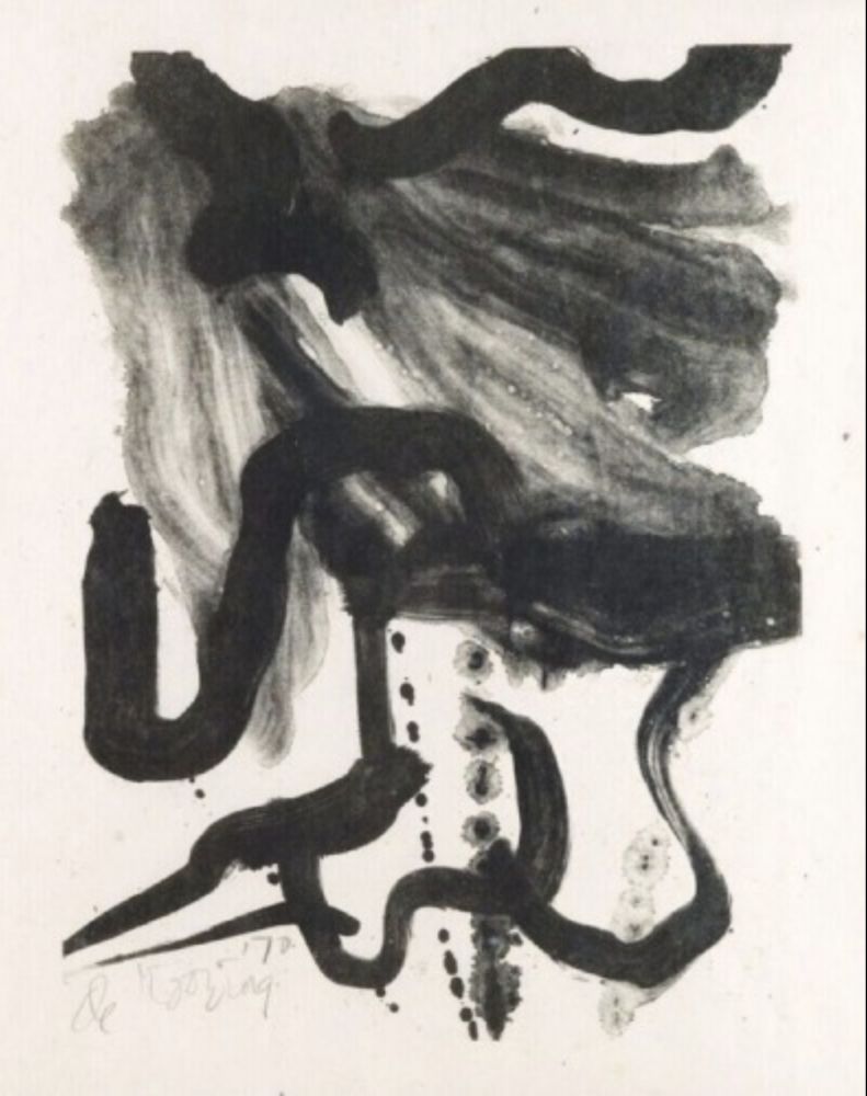 Литография De Kooning - Woman with long hair and corset