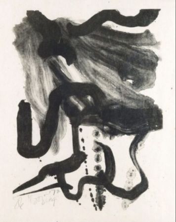 Литография De Kooning - Woman with long hair and corset