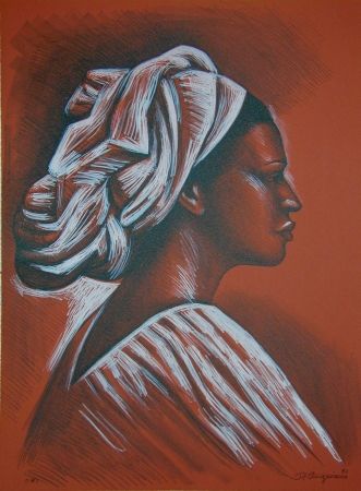 Литография Anguiano - Woman with turban