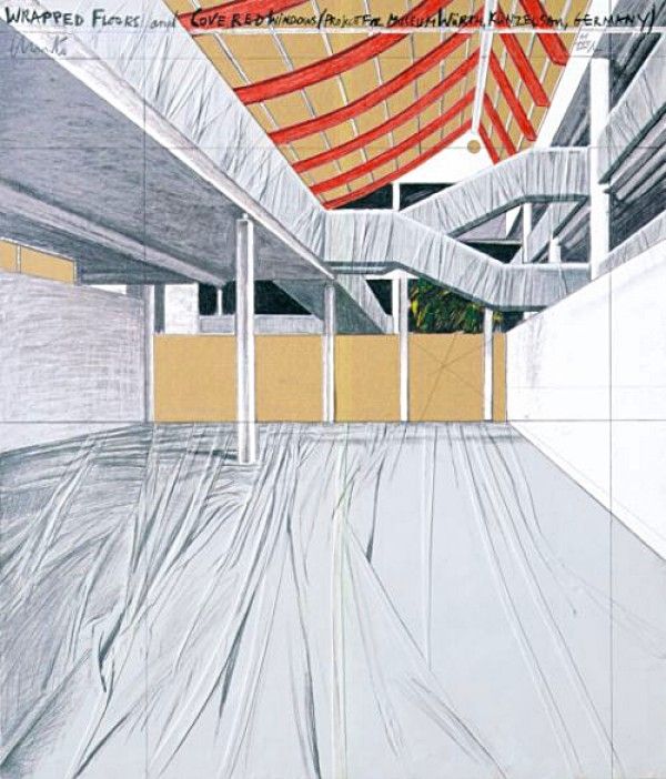 Многоэкземплярное Произведение Christo - Wrapped Floors and Covered Windows, Museum Würth