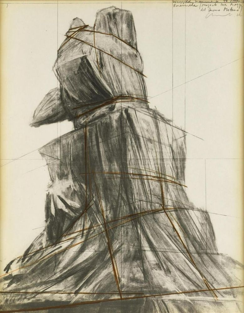 Литография Christo - Wrapped monument to Vittorio Emanuele