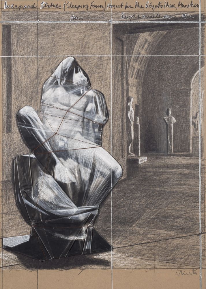 Многоэкземплярное Произведение Christo - Wrapped Statues, Sleeping Fawn, Project for the Glyptothek