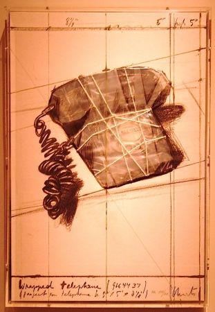 Литография Christo - Wrapped Telephone