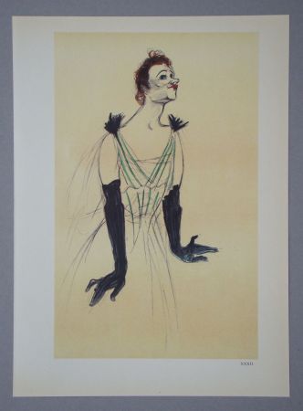 Фототипия Toulouse-Lautrec - Yvette Guilbert -Maquette d'une affiche