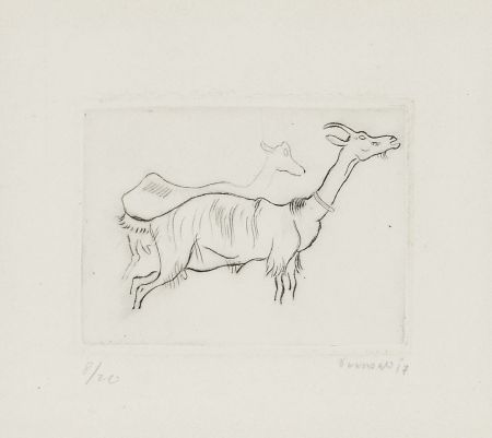 Гравюра Seewald - Zwei Ziegen (Two goats)