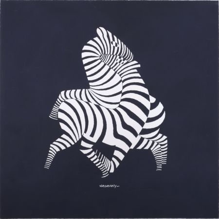 Сериграфия Vasarely - Zèbres, c. 1960 - Opt Art classic!