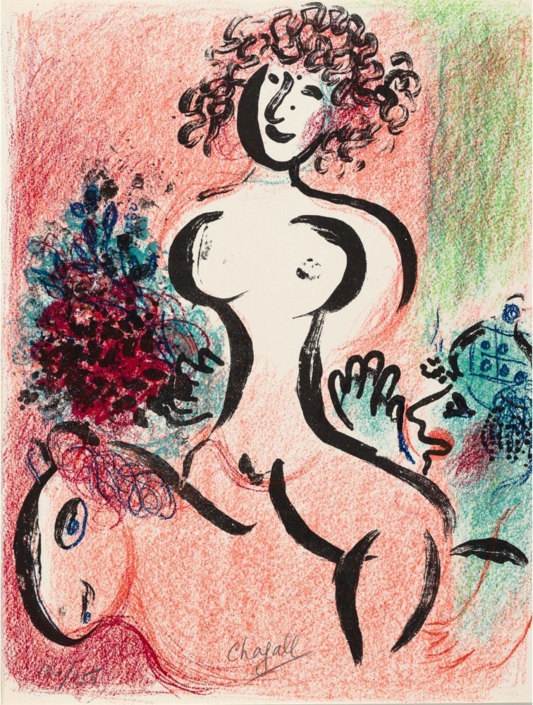 Литография Chagall - Écuyère au bouquet