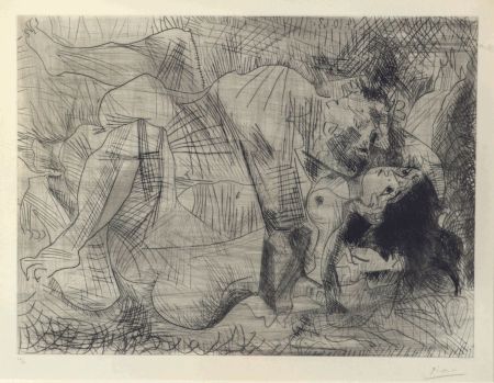 Гравюра Сухой Иглой Picasso - Étreinte I