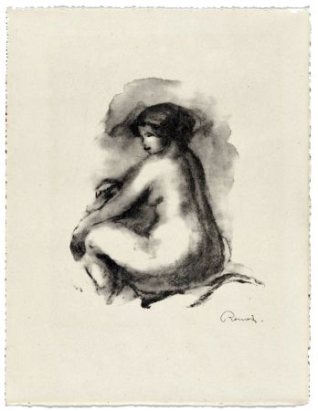 Литография Renoir - Étude de femme nue, assise