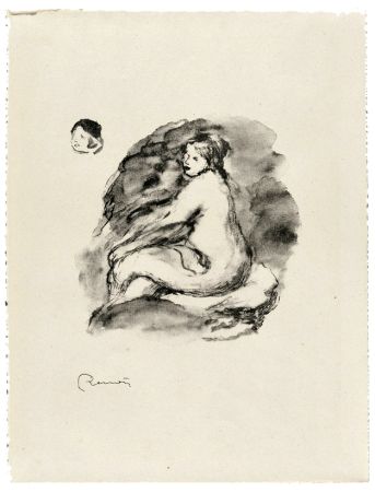 Литография Renoir - Étude de femme nue, assise, variante