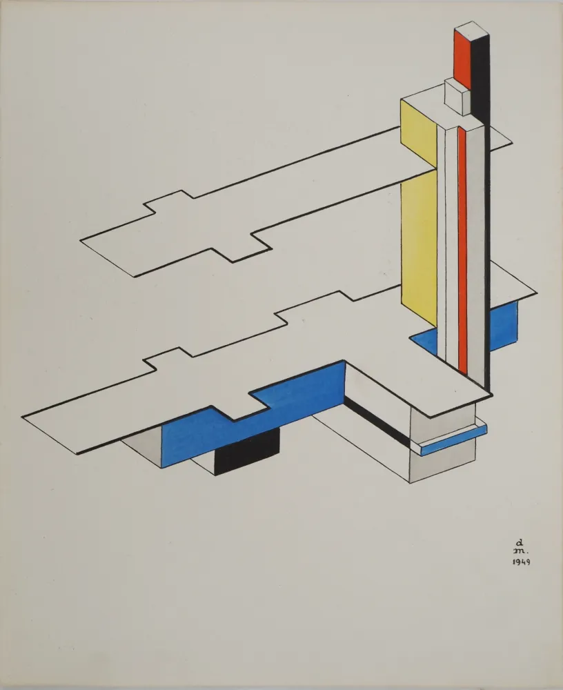 Литография Aaron - Architecture, plan abstrait