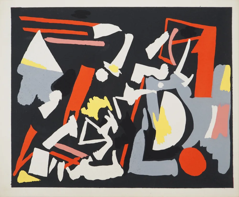 Литография Aaron - Ensemble abstrait