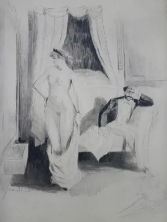 Гравюра Ablett - Eaux-fortes pour Nana, par William Ablett 