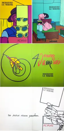 Иллюстрированная Книга Adami - DERRIÈRE LE MIROIR. ADAMI. Collection complète des 5 volumes de la revue consacrés à Valerio Adami (de 1970 à 1980).