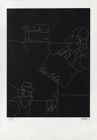 Гравюра Adami - Disegno di un paesaggio