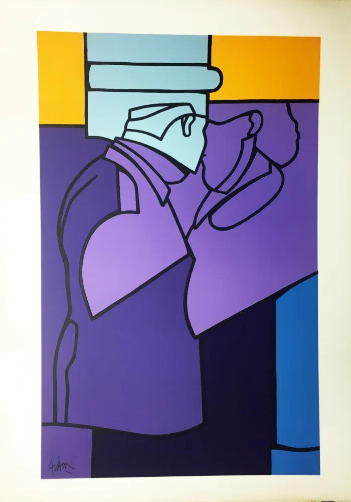 Литография Adami - LE BAISER (Kissing couple) ou 