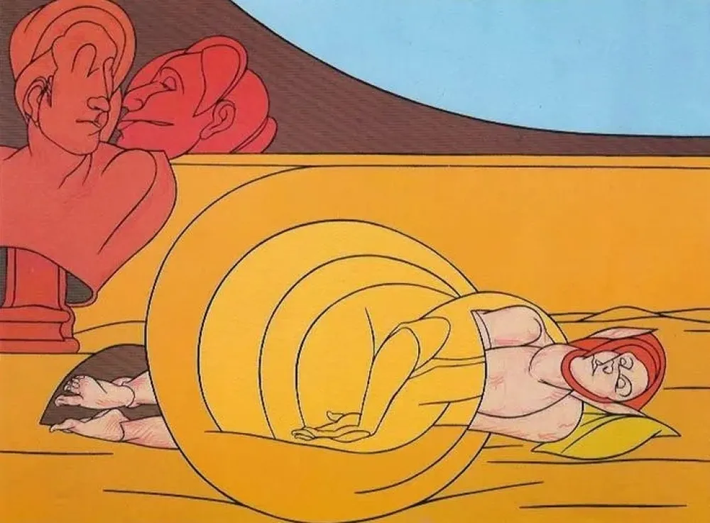 Литография Adami - Le Fil d'Ariane...radio Francia