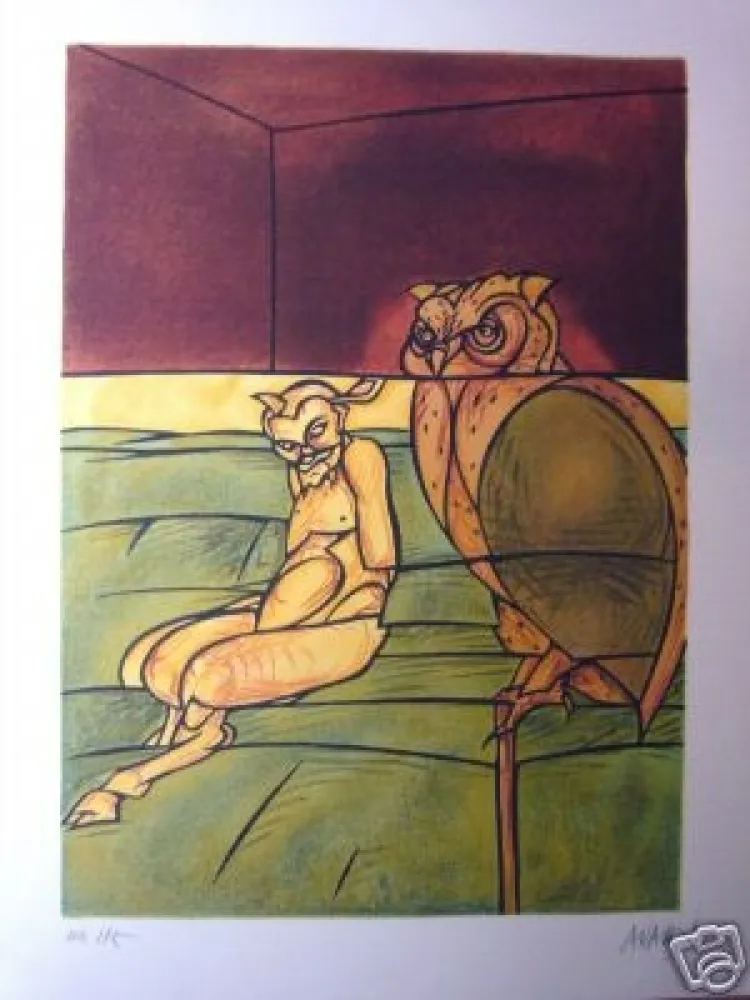 Литография Adami - Le hibou