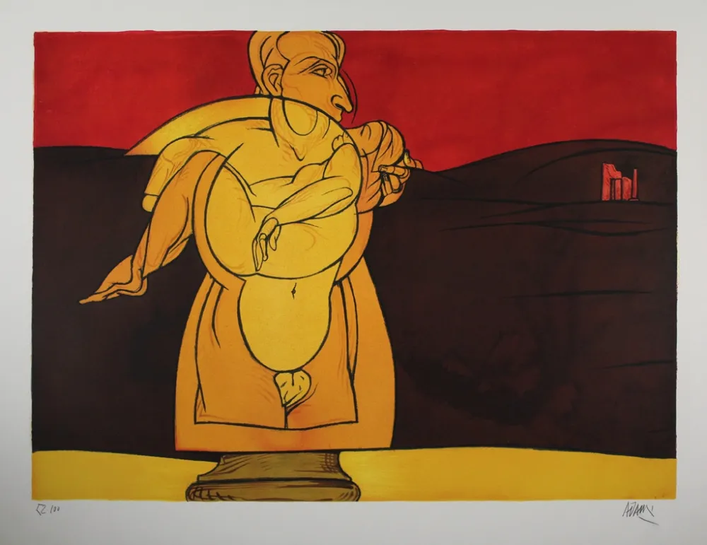 Литография Adami - Paysage de ruines