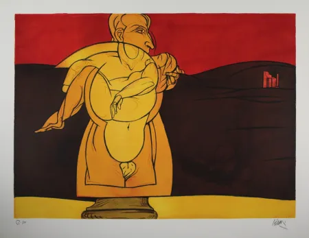 Литография Adami - Paysage de ruines