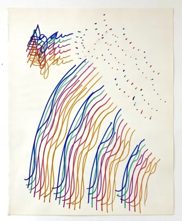Нет Никаких Технических Agam - Dessin au feutre, vers 1981