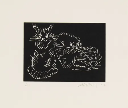 Сериграфия Ai - Cats - pink edition