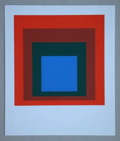 Сериграфия Albers - Blue+darkgreen with 2 reds