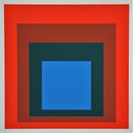 Сериграфия Albers - Blue+darkgreen with 2 reds, 1955
