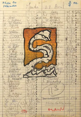 Гравюра Alechinsky - Adieu les Pleiades