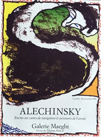 Литография Alechinsky - Affiche lithographique d'exposition