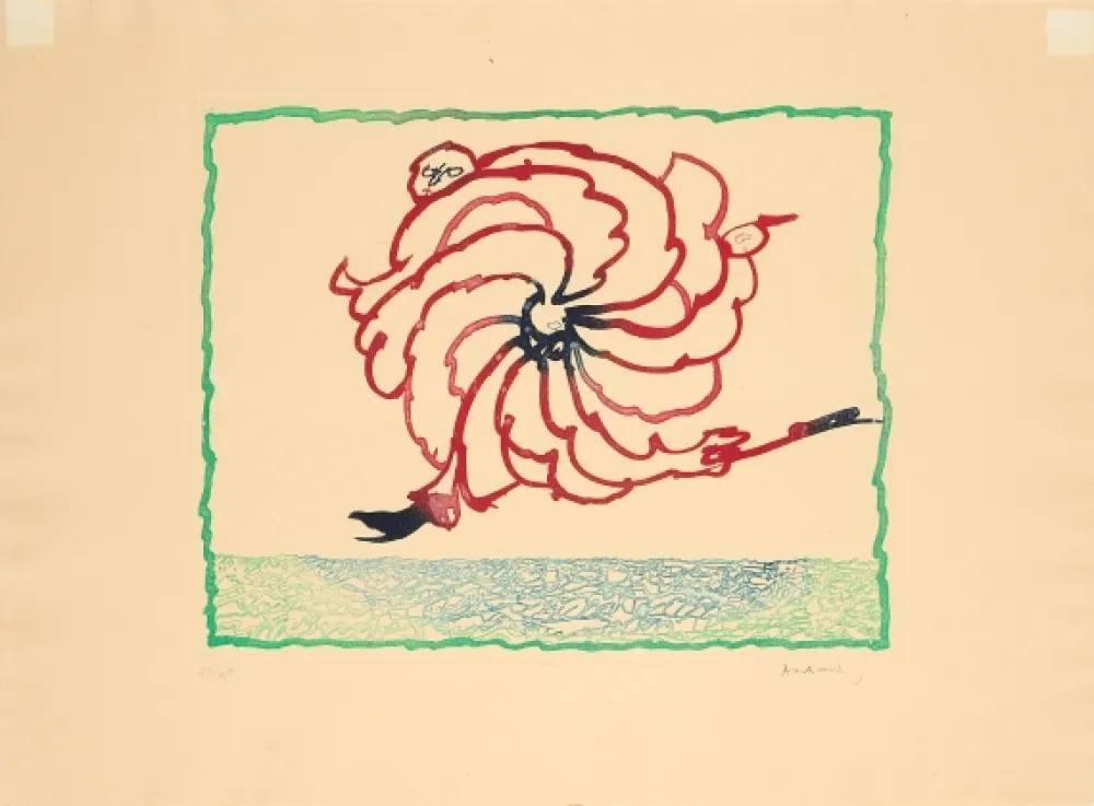 Гравюра Alechinsky - Astrologue en fuite