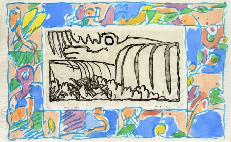 Офорт И Аквитанта Alechinsky - Autour de chute