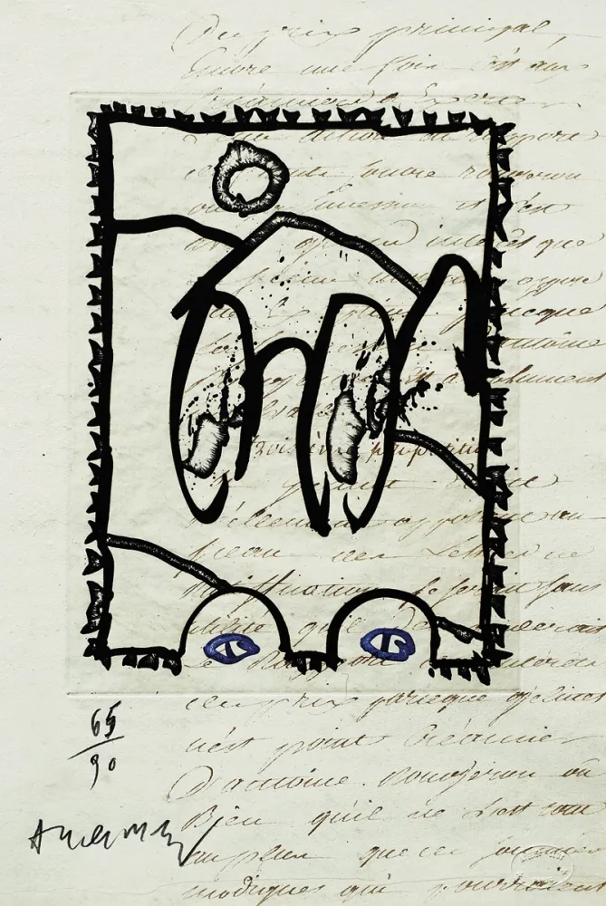 Офорт Alechinsky - Aux petits soins