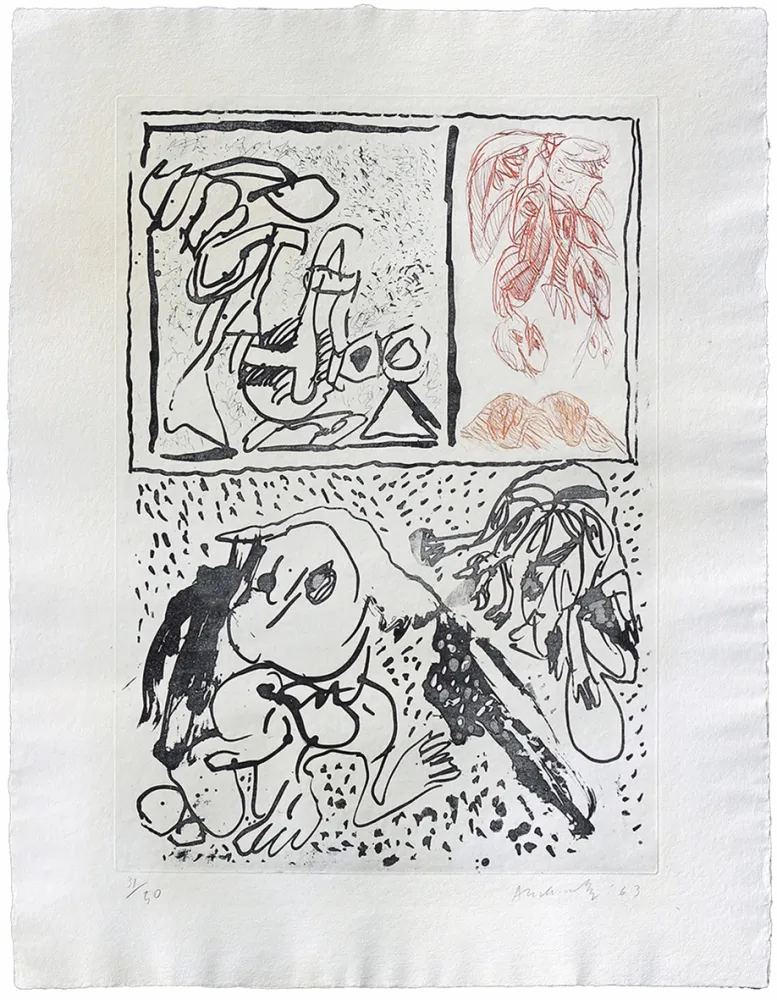 Офорт Alechinsky - Avec plaisir