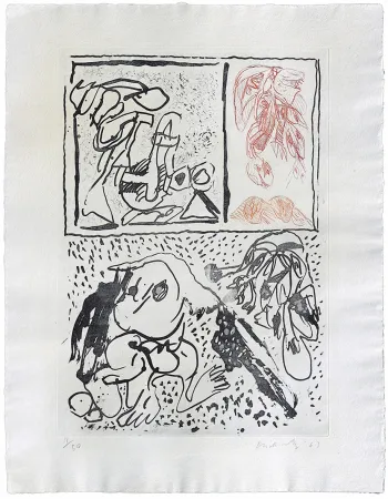 Офорт Alechinsky - Avec plaisir