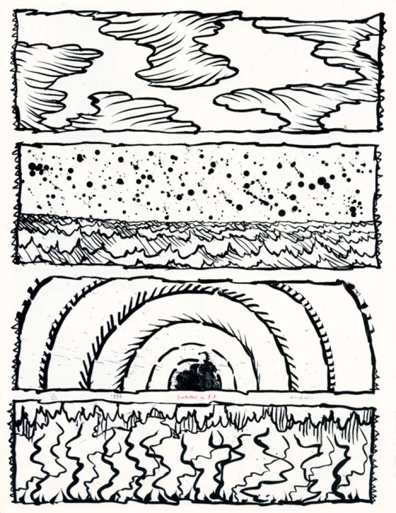 Литография Alechinsky - Bachelard en bandes dessinées