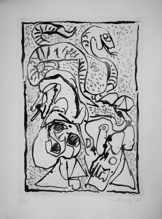 Офорт Alechinsky - Ca serpente
