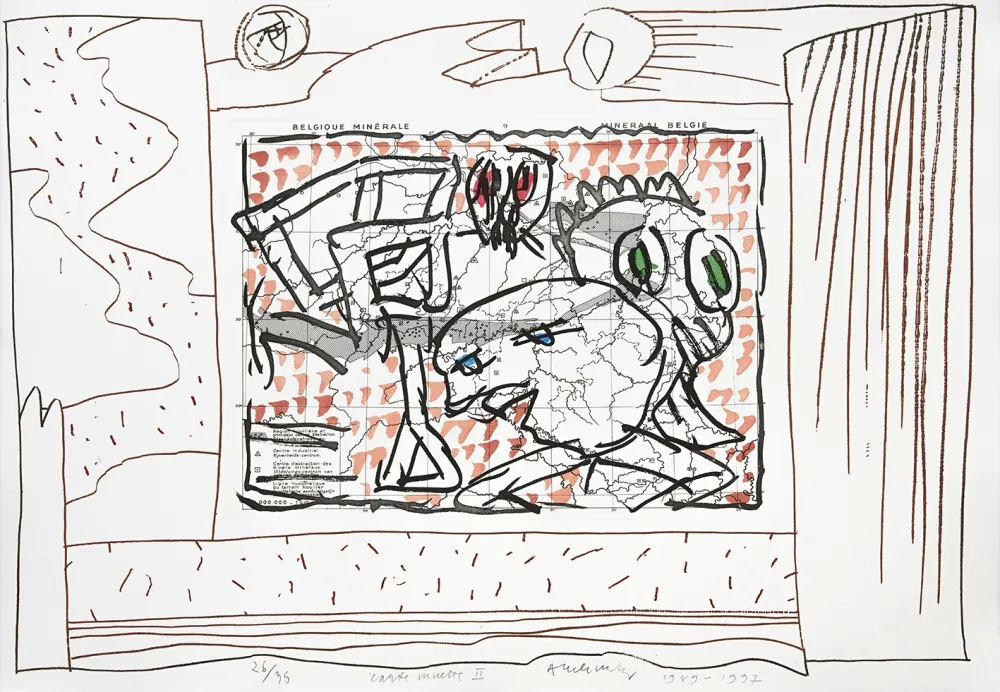 Гравюра Alechinsky - Carte mise à jour II