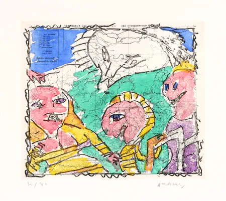 Офорт Alechinsky - Cartes muettes 02