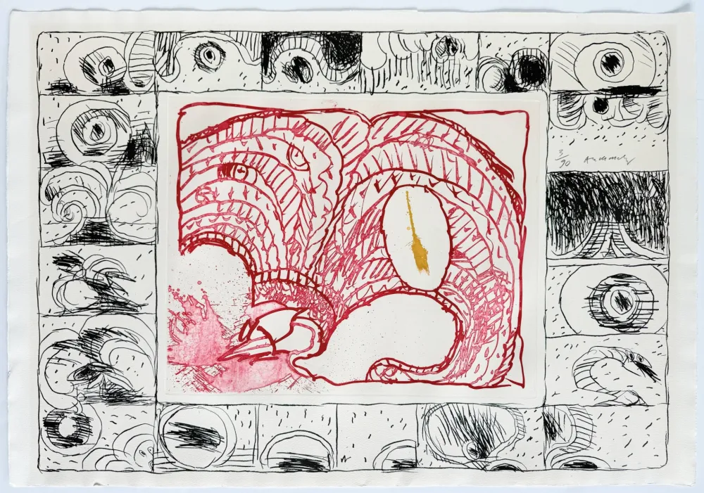 Офорт Alechinsky - Chapeau fort