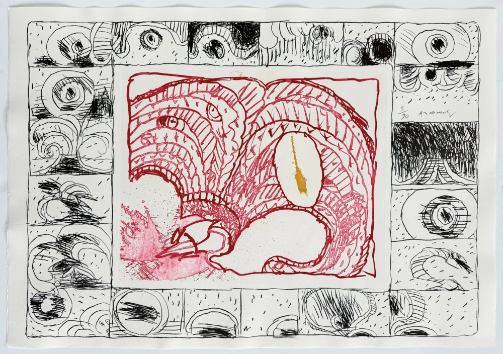 Офорт Alechinsky - Chapeau fort