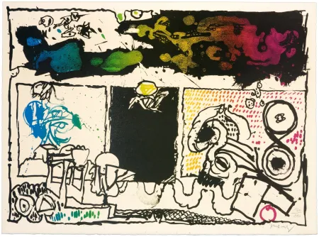 Литография Alechinsky - Découverte de l'acide (acte I)