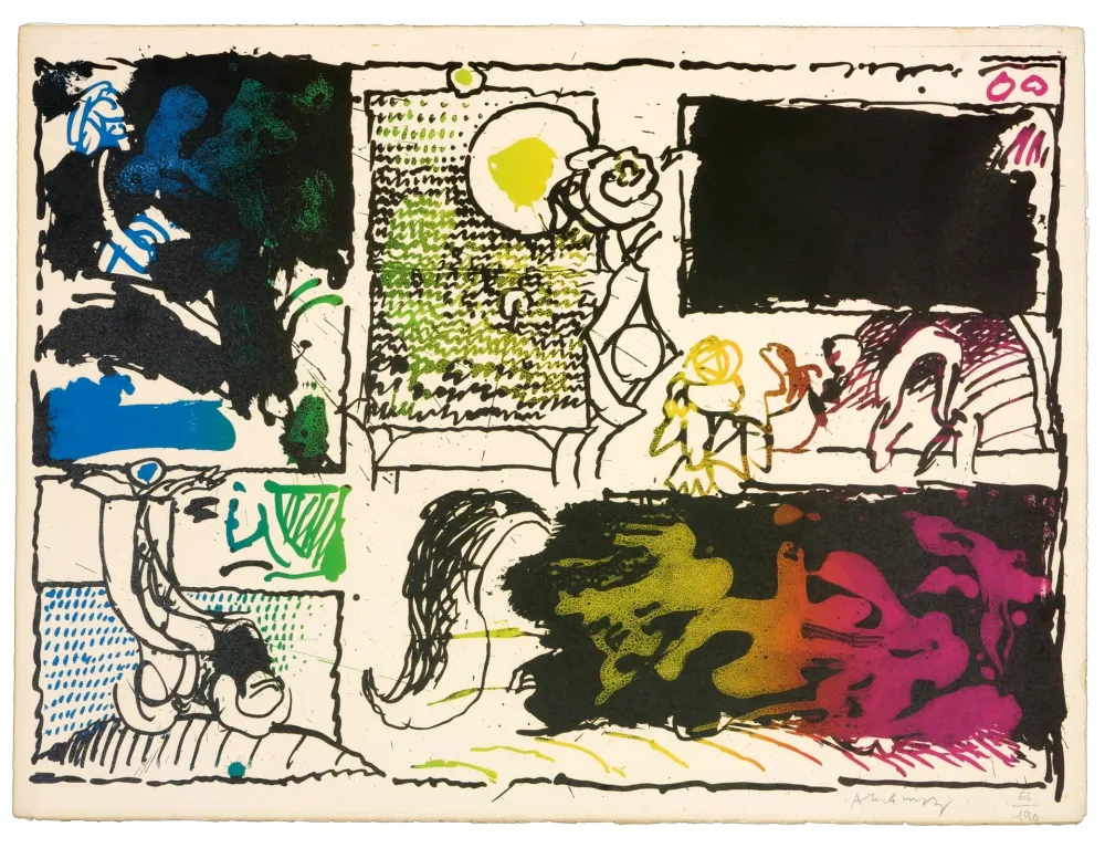 Литография Alechinsky - Découverte de l'acide (acte II)